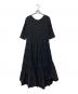 JENNE (ジェンヌ) ドラマティック七分袖ティアードワンピース ブラック サイズ:M：8000円