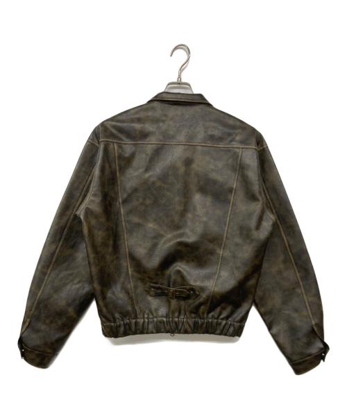WISH FOREVER（ウィッシュフォーエバー）WISH FOREVER (ウィッシュフォーエバー) フェイクレザージャケット ブラウン サイズ:Mの古着・服飾アイテム