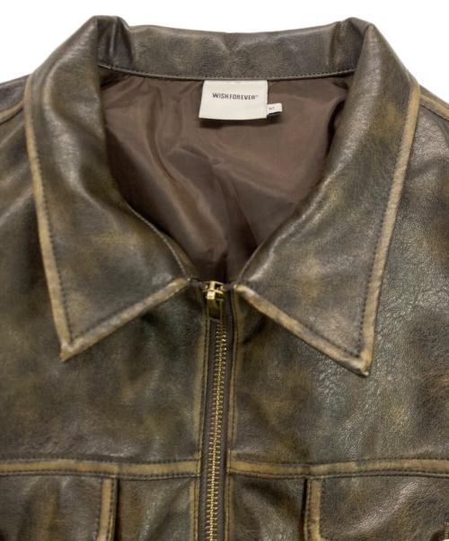 WISH FOREVER（ウィッシュフォーエバー）WISH FOREVER (ウィッシュフォーエバー) フェイクレザージャケット ブラウン サイズ:Mの古着・服飾アイテム