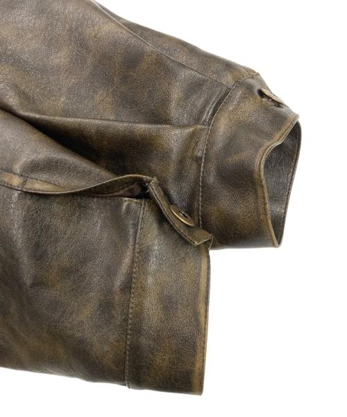 WISH FOREVER（ウィッシュフォーエバー）WISH FOREVER (ウィッシュフォーエバー) フェイクレザージャケット ブラウン サイズ:Mの古着・服飾アイテム