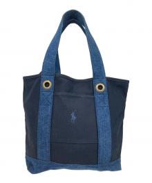 RALPH LAUREN（ラルフローレン）の古着「デニムコンビキャンバストートバッグ ギフトセット」｜ネイビー
