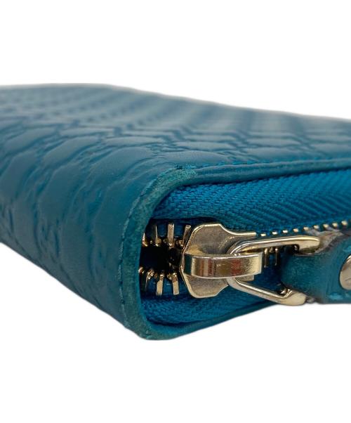 GUCCI（グッチ）GUCCI (グッチ) マイクログッチシマ ラウンドファスナー ブルーの古着・服飾アイテム