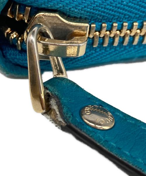 GUCCI（グッチ）GUCCI (グッチ) マイクログッチシマ ラウンドファスナー ブルーの古着・服飾アイテム