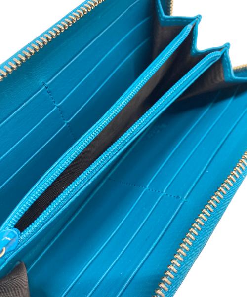 GUCCI（グッチ）GUCCI (グッチ) マイクログッチシマ ラウンドファスナー ブルーの古着・服飾アイテム