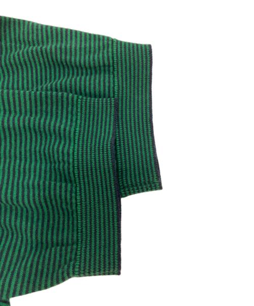 JOHN SMEDLEY（ジョンスメドレー）JOHN SMEDLEY (ジョンスメドレー) コットンボーダーニットポロシャツ グリーン×ブラック サイズ:Sの古着・服飾アイテム