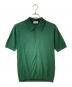 JOHN SMEDLEY（ジョンスメドレー）の古着「コットンボーダーニットポロシャツ」｜グリーン×ブラック