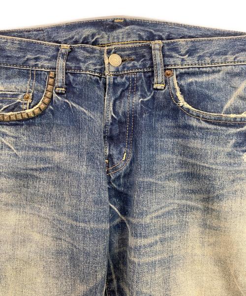 Hysteric Glamour（ヒステリックグラマー）Hysteric Glamour (ヒステリックグラマー) クラッシュ加工スタッズデニムパンツ スカイブルー サイズ:W30の古着・服飾アイテム