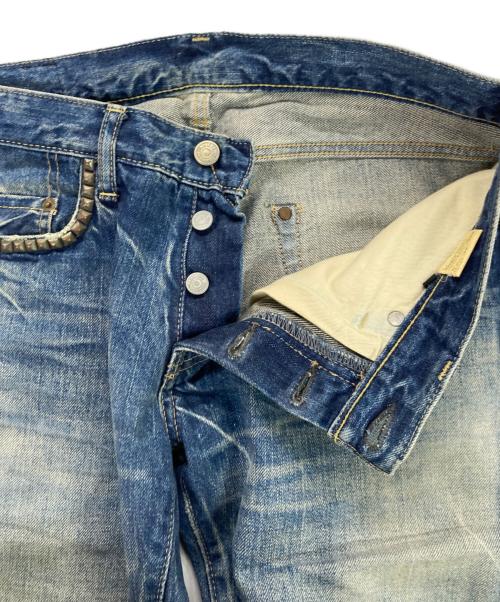 Hysteric Glamour（ヒステリックグラマー）Hysteric Glamour (ヒステリックグラマー) クラッシュ加工スタッズデニムパンツ スカイブルー サイズ:W30の古着・服飾アイテム