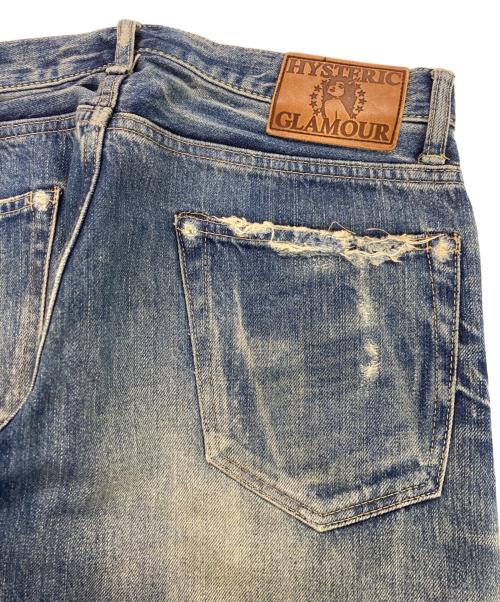 Hysteric Glamour（ヒステリックグラマー）Hysteric Glamour (ヒステリックグラマー) クラッシュ加工スタッズデニムパンツ スカイブルー サイズ:W30の古着・服飾アイテム