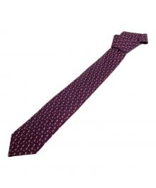 HERMES（エルメス）の古着「ウサギ サッカー 柄 ネクタイ」｜パープル