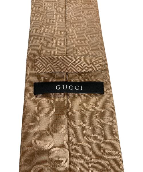 GUCCI（グッチ）GUCCI (グッチ) インターロッキングシルクネクタイ ベージュ サイズ:なしの古着・服飾アイテム