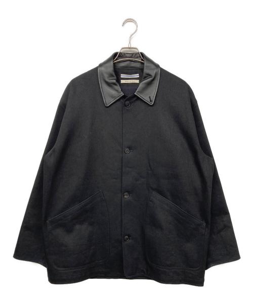 CristaSeya（クリスタセヤ）CristaSeya (クリスタセヤ) 襟レザー OVERSIZED BLOUSON WITH LEATHER PATCH ブラック サイズ:Mの古着・服飾アイテム