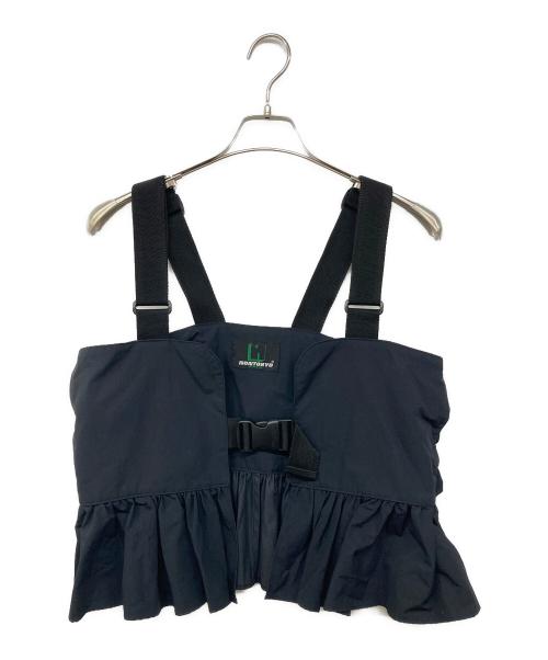 NON TOKYO（ノントーキョー）NON TOKYO (ノントーキョー) FRILL FIELD VEST / ナイロンベスト ブラック サイズ:FREEの古着・服飾アイテム