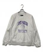 Champion REVERSE WEAVEチャンピオン リバース ウィーブ）の古着「00S 三段プリントクルーネックスウェット」｜グレー