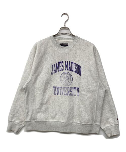 Champion REVERSE WEAVE（チャンピオン リバース ウィーブ）Champion REVERSE WEAVE (チャンピオン リバース ウィーブ) 00S 三段プリントクルーネックスウェット グレー サイズ:Lの古着・服飾アイテム