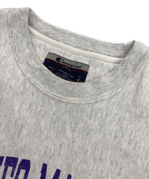 Champion REVERSE WEAVE（チャンピオン リバース ウィーブ）Champion REVERSE WEAVE (チャンピオン リバース ウィーブ) 00S 三段プリントクルーネックスウェット グレー サイズ:Lの古着・服飾アイテム