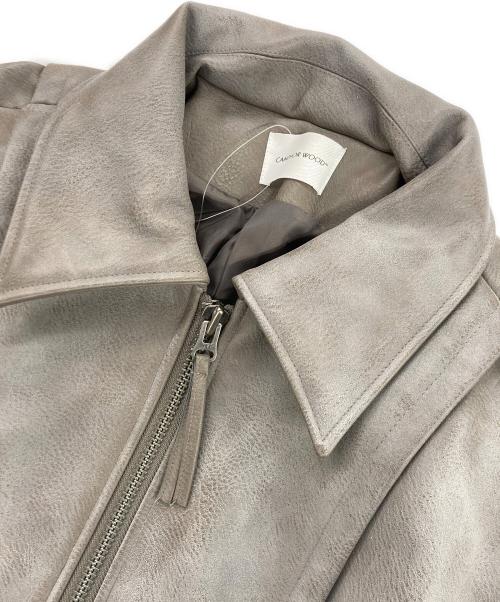 CAMPHOR WOOD（カンファーウッド）CAMPHOR WOOD (カンファーウッド) FADED SHORT LENGTH PU-LEATHER JACKET グレー サイズ:L 未使用品の古着・服飾アイテム