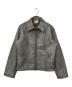 CAMPHOR WOOD（カンファーウッド）の古着「FADED SHORT LENGTH PU-LEATHER JACKET」｜グレー
