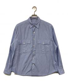 Porter Classic（ポータークラシック）の古着「ROLL UP SHIRT / ストライプ シャツ」｜ブルー
