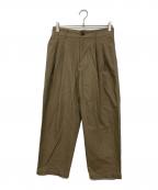 STILL BY HANDスティルバイハンド）の古着「PT06253 強撚コットンシャンブレー素材 2タックパンツ」｜ブラウン