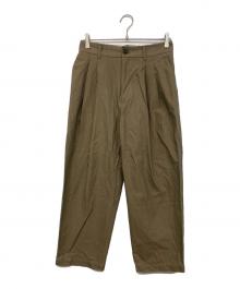 STILL BY HAND（スティルバイハンド）の古着「PT06253 強撚コットンシャンブレー素材 2タックパンツ」｜ブラウン