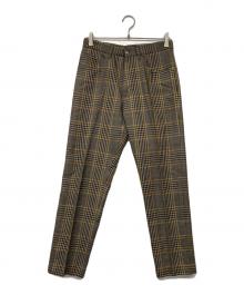 DRIES VAN NOTEN（ドリスヴァンノッテン）の古着「ウールチェックスラックス」｜ブラウン