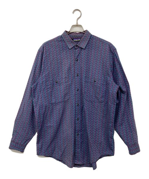 Patagonia（パタゴニア）Patagonia (パタゴニア) 90`S総柄L/Sシャツ ネイビー サイズ:Ｌの古着・服飾アイテム