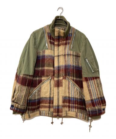 中古・古着通販】sacai (サカイ) 異素材切替モヘアチェックブルゾン