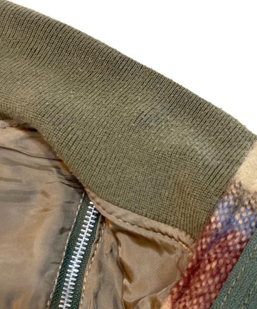 sacai（サカイ）sacai (サカイ) 異素材切替モヘアチェックブルゾン マルチカラー サイズ:3の古着・服飾アイテム