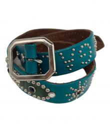 GALLERY DEPT（ギャラリー デプト）の古着「PAINTED STUDDED BELT」｜グリーン