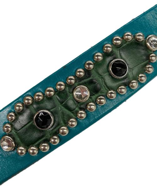 GALLERY DEPT（ギャラリー デプト）GALLERY DEPT (ギャラリー デプト) PAINTED STUDDED BELT グリーン サイズ:34の古着・服飾アイテム