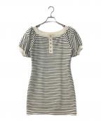 HER LIP TOハーリップトゥ）の古着「Saint-Tropez Striped Mini Dress」｜ブラック×アイボリー