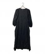 universal tissuユニバーサルティシュ）の古着「ギャザースリーブリネンワンピース」｜インディゴ