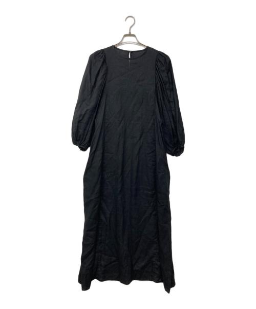 universal tissu（ユニバーサルティシュ）UNIVERSAL TISSU (ユニバーサルティシュ) ギャザースリーブリネンワンピース インディゴ サイズ:記載なしの古着・服飾アイテム
