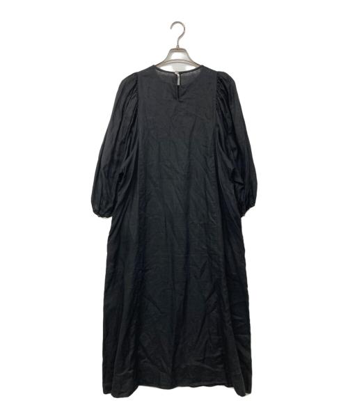 universal tissu（ユニバーサルティシュ）UNIVERSAL TISSU (ユニバーサルティシュ) ギャザースリーブリネンワンピース インディゴ サイズ:記載なしの古着・服飾アイテム