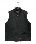 INDEPENDENTインディペンデント）の古着「裏地アイアンクロス キルティング ワークベスト」｜ブラック