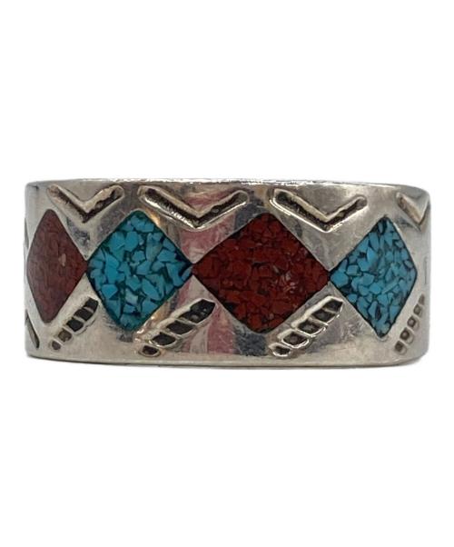 INDIAN JEWERY（インディアン ジュエリー）INDIAN JEWERY (インディアン ジュエリー) ターコイズ サンゴ コンビリング マルチカラー サイズ:19号の古着・服飾アイテム