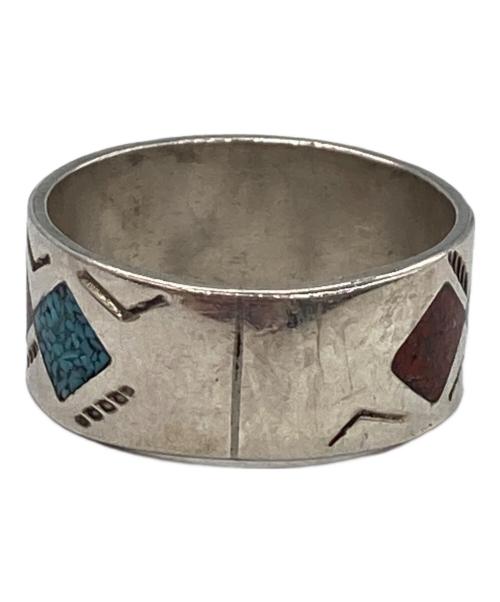 INDIAN JEWERY（インディアン ジュエリー）INDIAN JEWERY (インディアン ジュエリー) ターコイズ サンゴ コンビリング マルチカラー サイズ:19号の古着・服飾アイテム