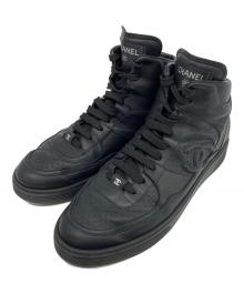 CHANEL（シャネル）の古着「レザーココマークスニーカー」｜ブラック