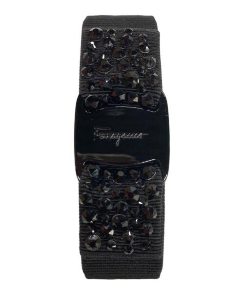 Salvatore Ferragamo（サルヴァトーレ フェラガモ）Salvatore Ferragamo (サルヴァトーレ フェラガモ) ヴィラリボン バレッタ ブラックの古着・服飾アイテム