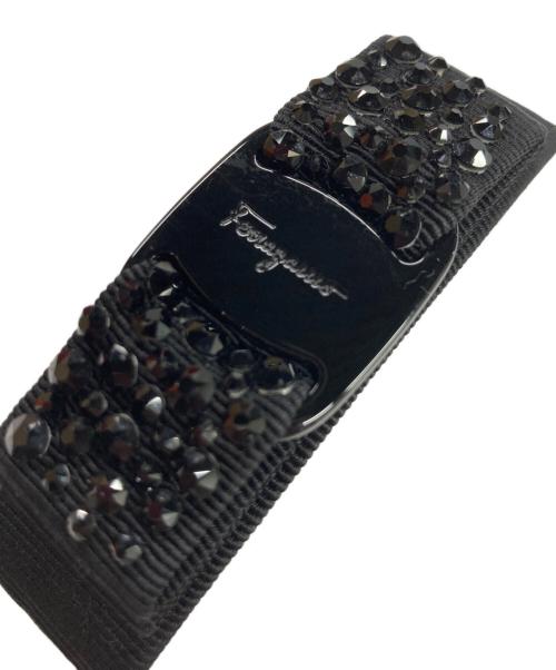 Salvatore Ferragamo（サルヴァトーレ フェラガモ）Salvatore Ferragamo (サルヴァトーレ フェラガモ) ヴィラリボン バレッタ ブラックの古着・服飾アイテム