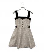 HER LIP TOハーリップトゥ）の古着「Margaux Tweed Mini Dress petale / ツイードミニドレス」｜ベージュ