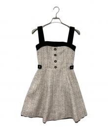 HER LIP TO（ハーリップトゥ）の古着「Margaux Tweed Mini Dress petale / ツイードミニドレス」｜ベージュ