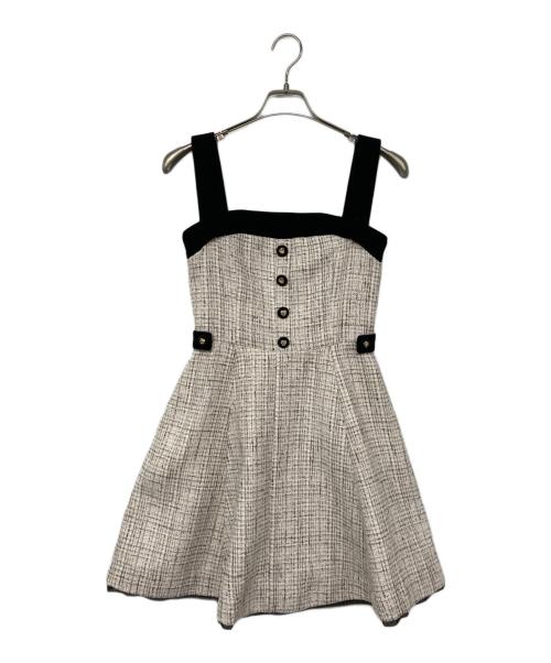 HER LIP TO（ハーリップトゥ）HER LIP TO (ハーリップトゥ) Margaux Tweed Mini Dress petale / ツイードミニドレス ベージュ サイズ:Sの古着・服飾アイテム