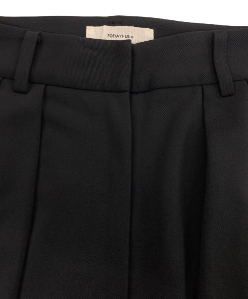 TODAYFUL（トゥデイフル）TODAYFUL (トゥデイフル) Doubletuck Twill Trousers / ダブルタックツイルトラウザー ブラック サイズ:38の古着・服飾アイテム