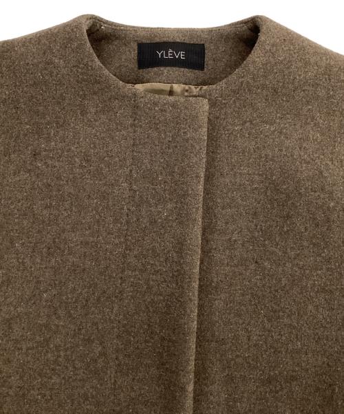 YLEVE（イレーヴ）YLEVE (イレーヴ) ノーカラーウールコート グレーの古着・服飾アイテム