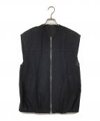 CYCLASシクラス）の古着「リネンウールジップアップベスト」｜ブラック