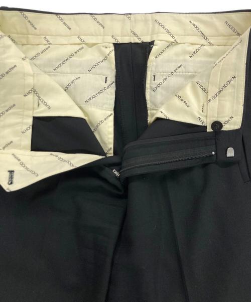 N.HOOLYWOOD（エヌ ハリウッド）N.HOOLYWOOD (エヌ ハリウッド) WIDE TAPERD EASY SLACKS ブラック サイズ:38の古着・服飾アイテム