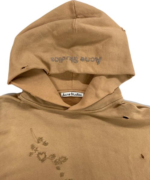 Acne studios（アクネ ストゥディオス）Acne studios (アクネ ストゥディオス) ダメージプルオーバーパーカー ベージュ サイズ:Ｍの古着・服飾アイテム