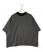 is-nessイズネス）の古着「BALLOON BORDER T-SHIRT バルーンTシャツ」｜ブラック